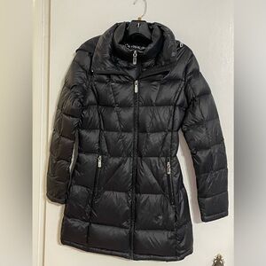 Calvin Klein Black women’s down filled jacket with hood size Small